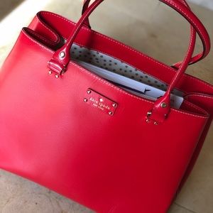 Elena Wellesley Hotchili Red Leather Tote